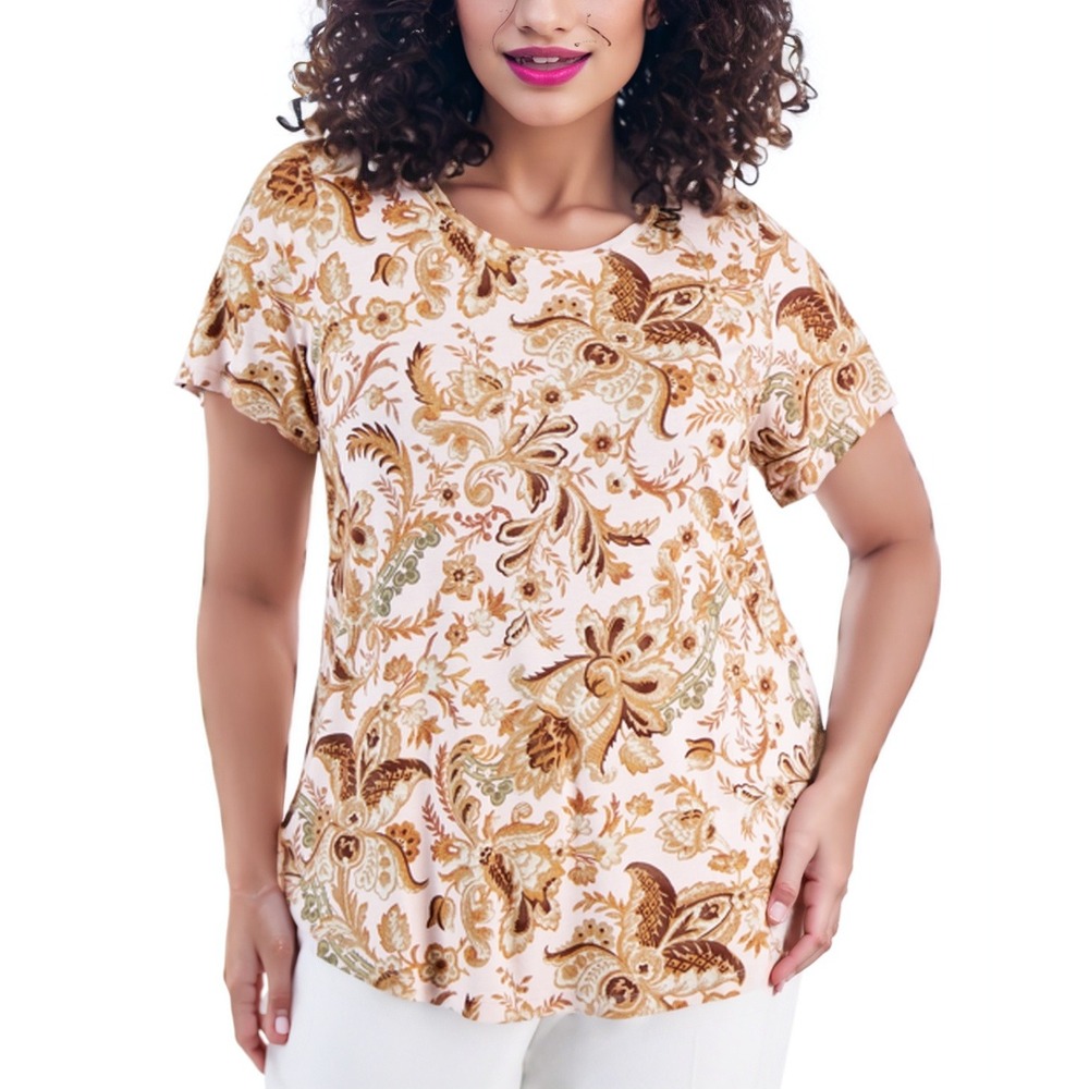 JM Collection Floral Paisley Blooming Bounty Blouse Womens 3X Boho Grandmacore